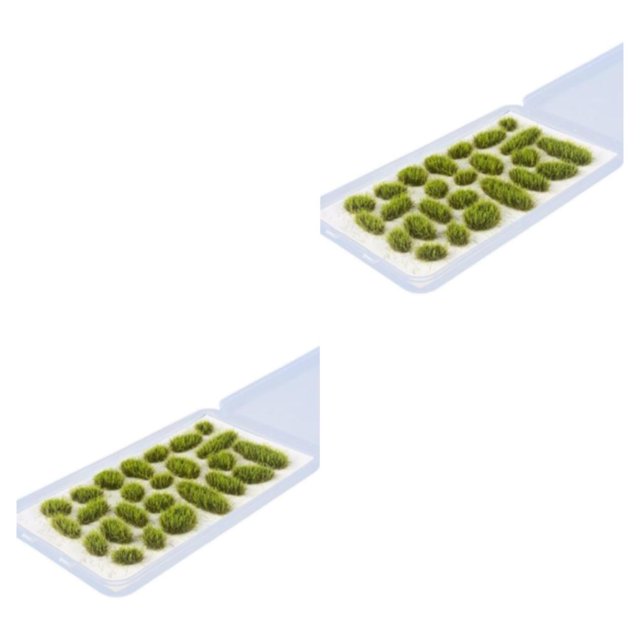 ZheElen 25x Simulation Cluster Grass for Train Scenery Decor Accessory Light Green 6mm 2Set