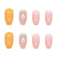 thumbnail image 2 of Fofosbeauty 24pcs Press on False Nails, Short Coffin Fake Nails, Metal Orange Juice, 2 of 9