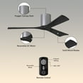 thumbnail image 5 of Matthews Fan Company IR3H-BN-BK-60 Irene 60" Brushed Nickel Hugger Ceiling Fan with 3 Matte Black Blades, Remote and Wall Control, Indoor/Outdoor Damp Rated, 5 of 6