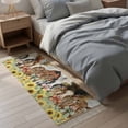 thumbnail image 4 of Area Rug with Tassels 2' x 5', Farm Cattle Yellow Sunflower Kitchen Runner Rug for Hallway Bedroom Throw Rugs, Retro Farmhouse Barn Soft Door Mat for Bathroom Entrance Living Room, 4 of 9