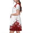 thumbnail image 5 of Vsdgher Winter Christmas Snowflake for Womens Summer 2025 Casual Midi Maxi Dresses Lightweight Short Sleeve Round Neck Beach Dress -X-Large, 5 of 7