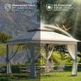 thumbnail image 4 of 11x11 pop - up gazebo con mosquito netting enclosure, waterproof, uv - block, effortless setup, ideal para para patio, backyard, deck, bbq, garden relaxation, 4 of 5