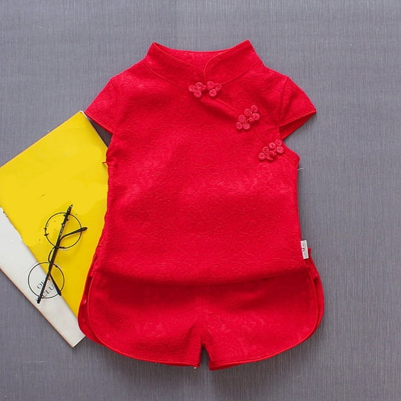 Xiaowennn Summer Flower Cheongsam Kid Qipao Children Dress Skirt Tang Suit Cute Toddler Kids Chinese Traditional Dress 4 Years Old Girl Clothes