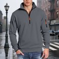 thumbnail image 2 of CONZONE Mens Pullover Sweatshirts Long Sleeve Sweatshirt for Men Trendy Plus Size Quarter Zip Stand Collar Fall Hoodie Sweatshirt, 2 of 9