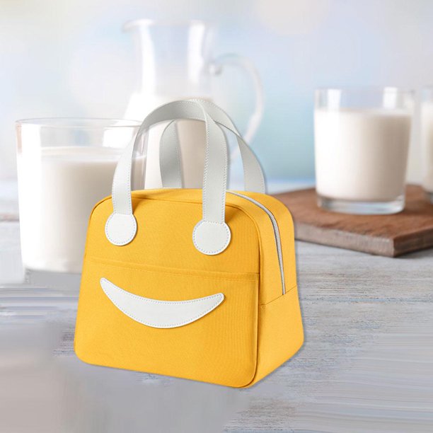 Bolsa de almuerzo Impermeable, funciones, materiales de temperatura , capacidad para una sola persona, bolsa con cremallera suave para Amarillo Baoblaze Bolsa de almuerzo