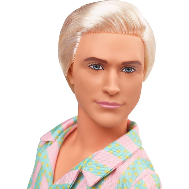 Barbie The Movie Ken Doll Wearing Pastel Pink and Green Striped