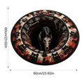 thumbnail image 3 of Halloween Theme 3D Visual Optical Floor Mat,Skeleton Bone Flame Print Non- Washable Illusion Round Rugs,for Home,Party,Trick or Treat Entry Decor, 3 of 4