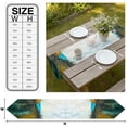 thumbnail image 3 of Turquoise Abstract Table Runner Linen Burlap Table Runner 48 Inches Long Vintage Coastal Modern Dripping Oil Painting Dresser Scarves for Kitchen Island Coffee Dining Room Party Holiday Decor 13"x48", 3 of 8