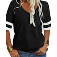 thumbnail image 4 of Sherrylily Womens Plus Short Sleeve Striped Print T-shirt Plus Size Basic Tops, 4 of 6