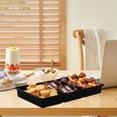 thumbnail image 5 of 5 Pack Extra Large Divided Catering Trays with Lids 14 x 7.7 x 1.6 Inch Charcuterie Board with Lid, 5 of 7