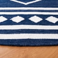 thumbnail image 3 of SAFAVIEH Kilim Trochez Geometric Area Rug, Navy/Ivory, 7' x 7' Round, 3 of 8