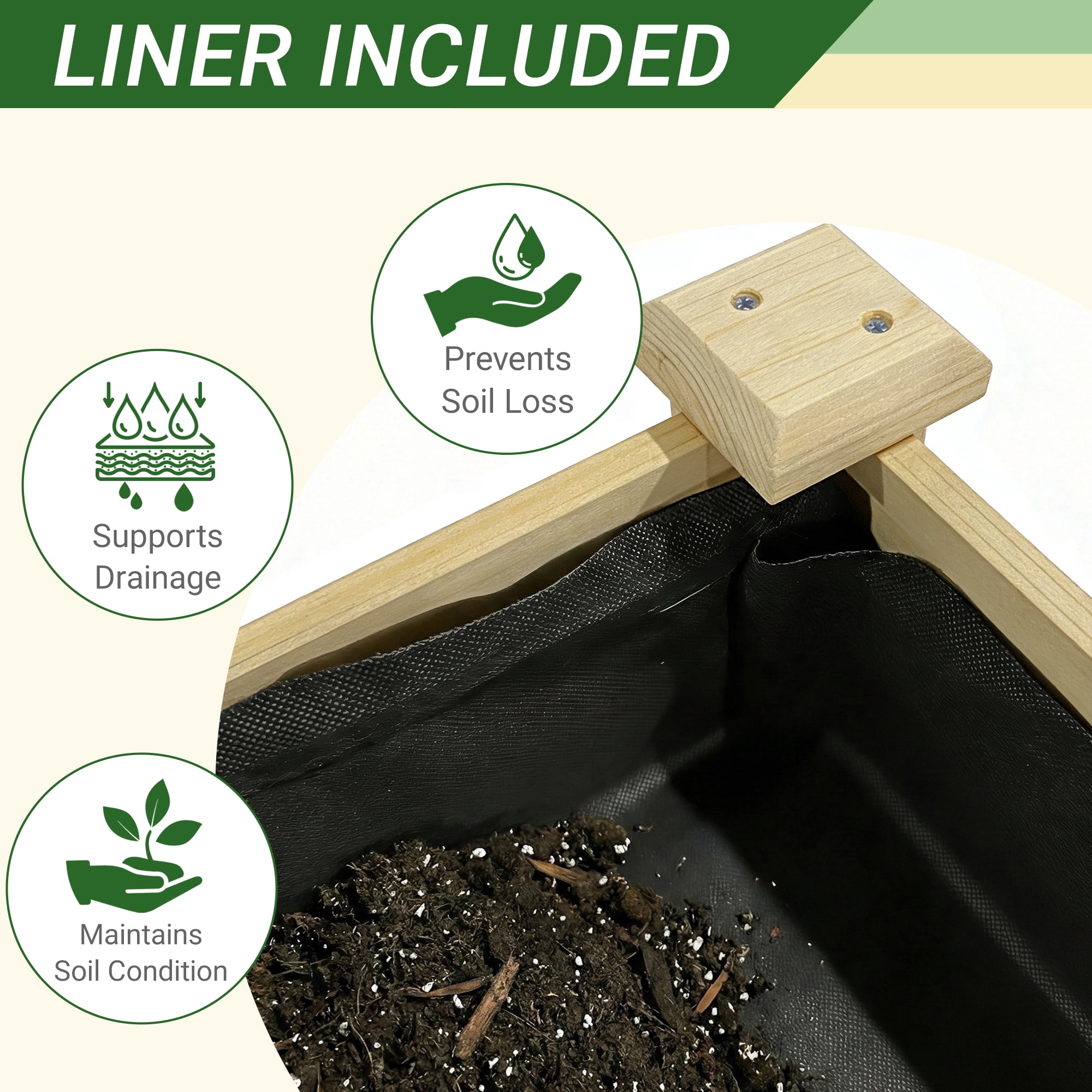 Raised Garden Bed 48x23x31.1 Inch, Elevated Wood Planter with Water Collection Tray & Storage Shelf, Outdoor Garden Box for Vegetables, Herbs, Flowers, Natural