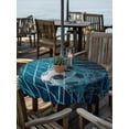 thumbnail image 2 of Outdoor Tablecloth with Umbrella Hole for Patio/Picnic/Party/Camping, Soccer Ball Waterproof Table Cloth Round Cover Washable, Splashing Water Sports Refreshing (Dia 60"), 2 of 9
