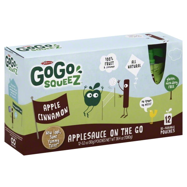 GoGo squeeZ Applesauce Pouches, Apple Cinnamon, 12 Pack