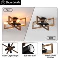 thumbnail image 2 of Retro Wood & Metal Semi Flush Mount Ceiling Light (4 Count), 2 of 5