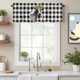 thumbnail image 2 of Farm Cow Valance Curtain for Windows Sunflower Black Plaid Watercolor Country Style Rod Pocket Curtain Valances Short Window Treatments Panels for Kitchen Bathroom Laundry Room Basement 42 x 18 Inch, 2 of 9