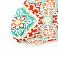 thumbnail image 2 of Jordan Manufacturing 44" x 18" Rave Topaz Multicolor Quatrefoil Rectangular Tufted Contoured Outdoor Wicker Settee Bench Cushion, 2 of 8