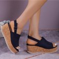 thumbnail image 5 of AXXD Wedge Sandals for Women 7.5 Sandals For Dressy Summer Slingback Open Toe High Heels Beach Sandals, 5 of 9