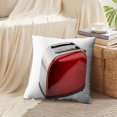 thumbnail image 4 of LALILO Throw Pillow Covers Bright Red Shiny Retro White Red Retro Cushion Cover 18" x 18", 2 Pack, 4 of 6