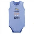 thumbnail image 2 of Hudson Baby Infant Boy Cotton Sleeveless Bodysuits 5pk, Sandcastle, 0-3 Months, 2 of 4