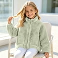 thumbnail image 5 of Grblisyd Girls Fleece Jacket Zip Up Stand Collar Coat Fuzzy Plush Sherpa Top Winter Warm Cozy Outerwear for Teen Kids, 5 of 6