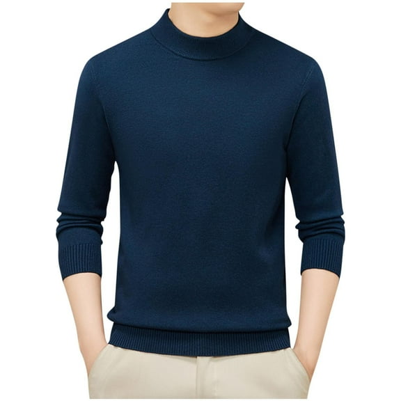 Abomasnow Men's Mock Neck Sweaters Slim Fit Long Sleeve Basic Knit Sweaters Fall Business Pullover Tee M-4XL