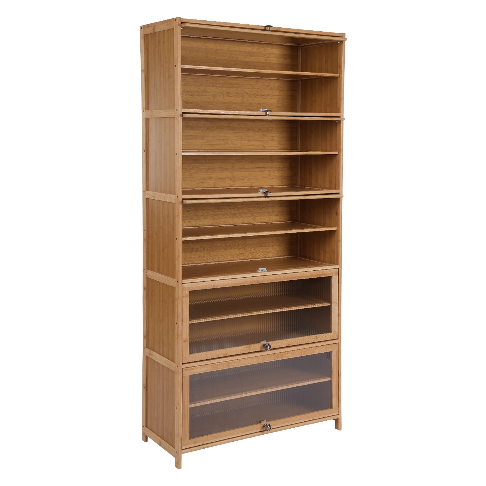 10-Tier Bamboo Shoe Rack Cabinet Organizer Wooden Shelf Stand Storage Book Shelf 80*32*172cm for Foyer, Living Room, Porch