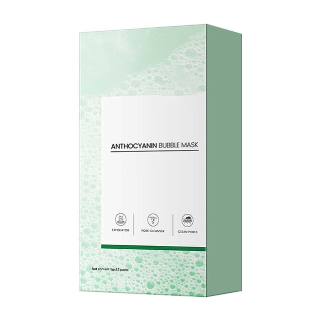 Mascarilla facial de burbujas con antocianinas, hidratante y rejuvenecedora, astringente, para poros y puntos negros, 60 ml. Crema facial.
