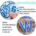 thumbnail image 2 of 72 Pieces Iron on Letters and Numbers Patches, Red Letter Patches Alphabet Embroidered Patch A-Z, Numbers 0-9 Applique for Clothes, Dress, Hat, Socks, Jeans, DIY Accessories,Blue,Pack of Letters, 2 of 6