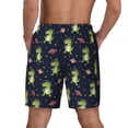 thumbnail image 2 of Lsque Mens Swim Trunks Dinosaur Astronaut Pattern - Bathing Suit Compression Liner - Beach Swim Shorts Swimwear - (S-3XL) - Stretch Quick Dry -, 2 of 9