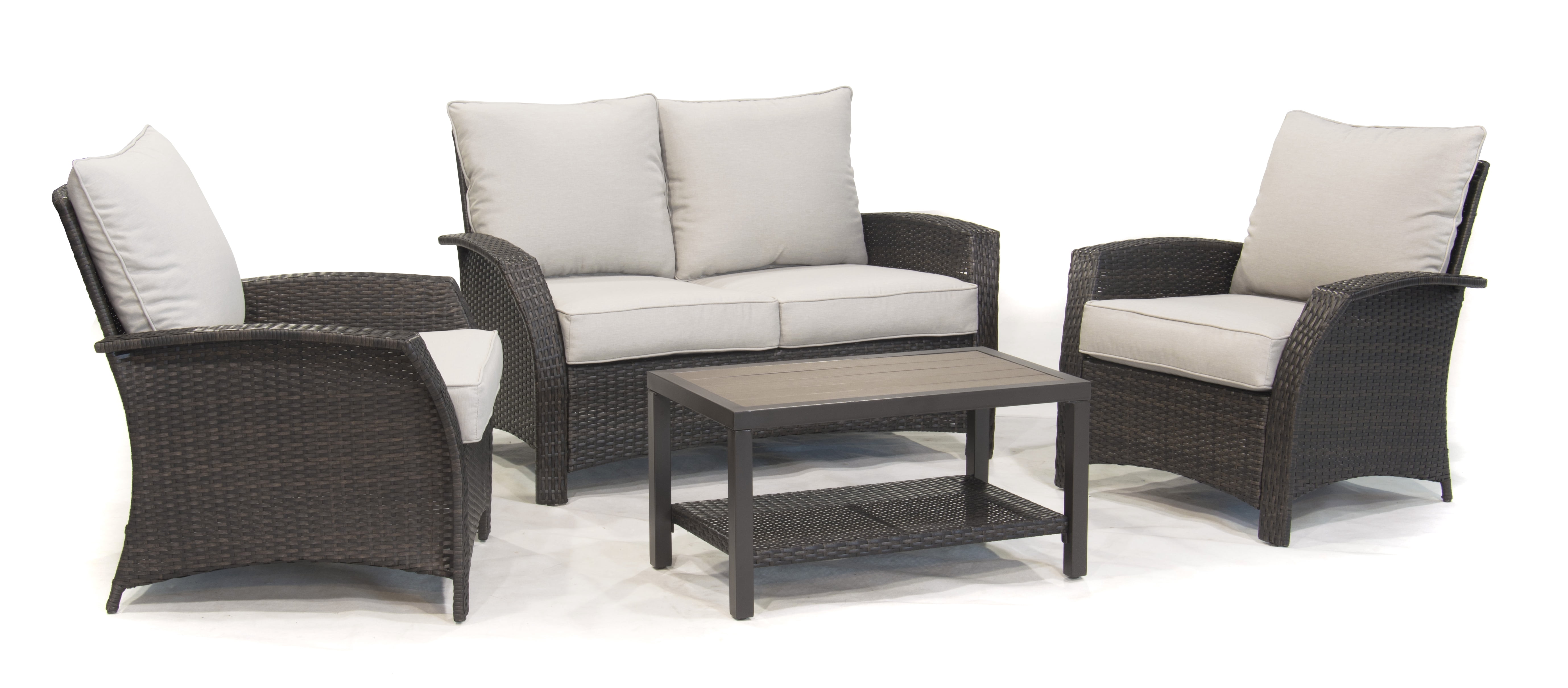 Outdoor Patio Williamsport 4 Pieces Deep Seating Set - with Furniture Cover