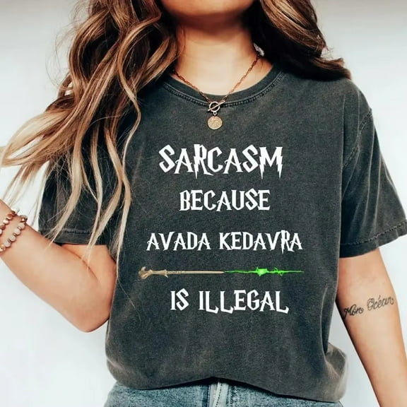 Retro Magic Wand Shirt Sarcasm Because  Shirt Washed Tee Cotton Shirt Women Y2K Tops Girl Clothing