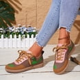 thumbnail image 6 of Women's Fashion Sneakers Casual Tennis Shoes with Flat Platform Comfort Walking Shoes Classic Retro Gum Sole Walking Trendy Footwear(Brown,8), 6 of 8