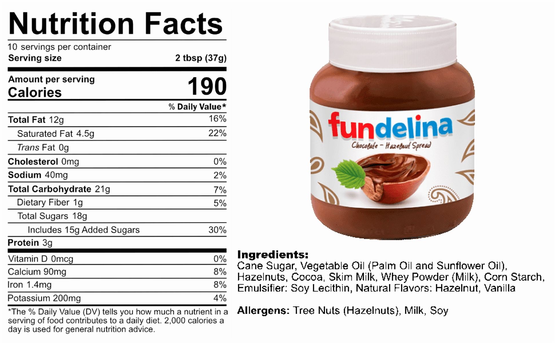 Fundelina Hazelnut Spread Bundle Chocolate, Banana and Vanilla, 13 oz Spreader Included