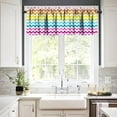 thumbnail image 3 of Rainbow Valance Curtains for Small Kitchen Windows Rod Pocket Window Valances Colorful Rainbow Stripe Pattern Topper Curtain Valances for Living Room Bedroom 54" W x 18" L, 3 of 5