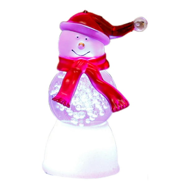 Figura navideña iluminada, centro de mesa, lámpara de noche, decoración navideña para chimenea, sala de estar interior, estante para festivales Muñeco de nieve