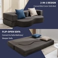 thumbnail image 3 of ZAFLY Canapé-Lit Futon Format Grand, Canapé Convertible Pliable, Canapé de Sol Lit de Repos, Gris Foncé, 3 of 5