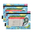 thumbnail image 2 of Colorful Whales in Ocean 2 Pack Pencil Pouch for 3 Ring Binder Smooth Zipper Folders with Pockets Clear Window Pencil Case, 2 of 6