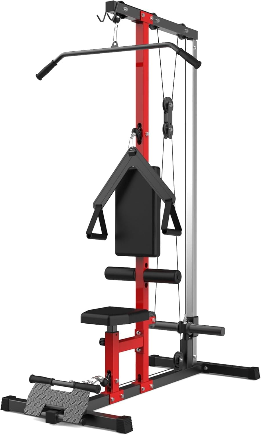 LAT Pull Down Machines,LAT Row Cable Machine,LAT Tower with Leg Support,High & Low Pulley Stations,Heavy Duty Back Workout Machine for Home Gym Body Training
