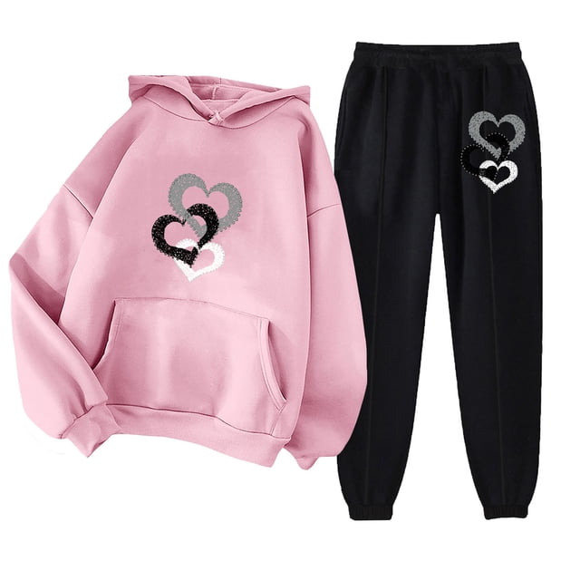 Puntoco Sudadera Con Capucha Para Mujer Sudadera De Manga Larga Con Bolsillo Pantalones De Moda Para Mujer Conjunto De Sudadera Estampada Liquidación Puntoco Puntoco-573