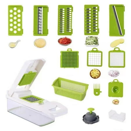 

1 Set 14 In 1 Super And Professional Vegetable Chopper Onion Chopper Food Chopper Multifunctional Vegetable Cutter Veg Onion Dicer Salad And Potato Cutter Egg Slicer Yolk Separator And Peeler