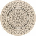 thumbnail image 4 of Hauteloom Beata Living Room, Bedroom Patio Outdoor Area Rug - Traditional, Transitional - Tan, Black White, White Tonal - 5'3" Square, 4 of 4