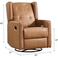 thumbnail image 2 of CANMOV Swivel Rocker Recliner Chair, Rocking Chair Nursery Glider Recliner, Manual Glider Chair for Nursery (Brown), 2 of 13