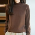 thumbnail image 3 of yillto Fall Sweaters for Womens Mock Neck Long Sleeve Pullover Basic Knit Casual Lightweight Sweater, 3 of 4