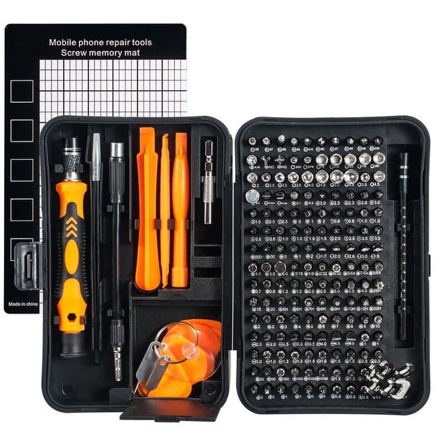 Kit de destornilladores de precisión 170 en 1, kit de destornilladores magnéticos portátiles, con kit de herramientas de reparación de triángulo completo, para computadora PC/portátil/iPhone/gafas/te