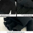 thumbnail image 3 of EvridWear Winter Convertible Fingerless Gloves, Wool Mittens Warm, with Anti-Slip Suede Leather Palm and Thumb, Unisex Style, 3 of 8