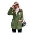 thumbnail image 1 of Chaqueta Gruesa Con Capucha De Lana De Algodón Para Mujer, 1 of 8