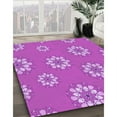 thumbnail image 3 of Ahgly Company Machine Washable Indoor Square Transitional Fuchsia or Magenta Purple Area Rugs, 7' Square, 3 of 7