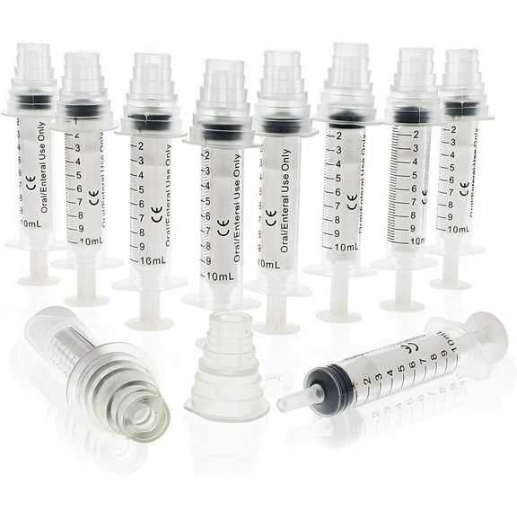 Oral Medicine Syringes with Bottle Adapter (Transparent, 10 Pack)