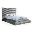 thumbnail image 3 of Furniture of America Biron Glam Fabric Tufted Platform King Bed in Gray, 3 of 6